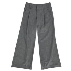 Alice + Olivia Trousers Eric Pants Gray Wide Leg Size 4 Wool